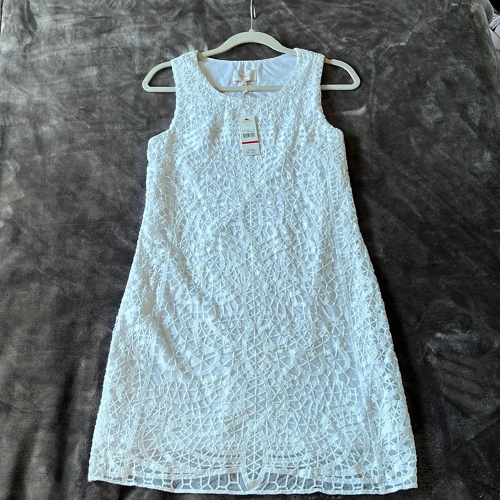 White lace dress with slip